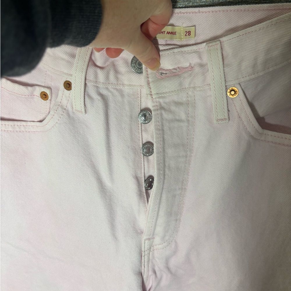 Levi's Light Pink Straight Leg Jeans - Picture 5 of 5